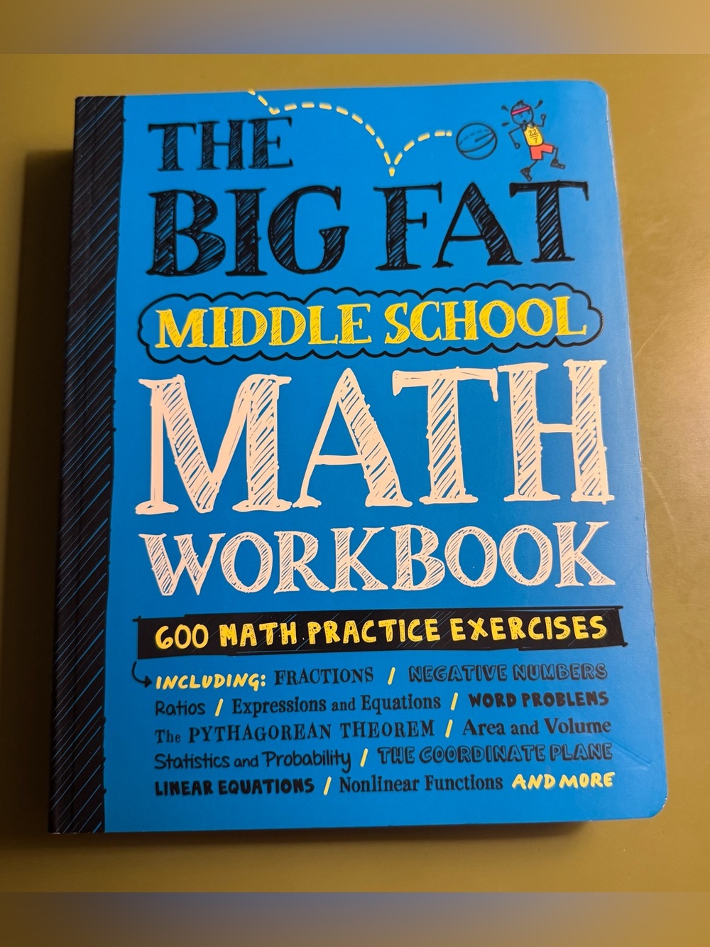 The Big Fat Middle School Math Workbook 600 Exercises 2022 Workman Paperback. In